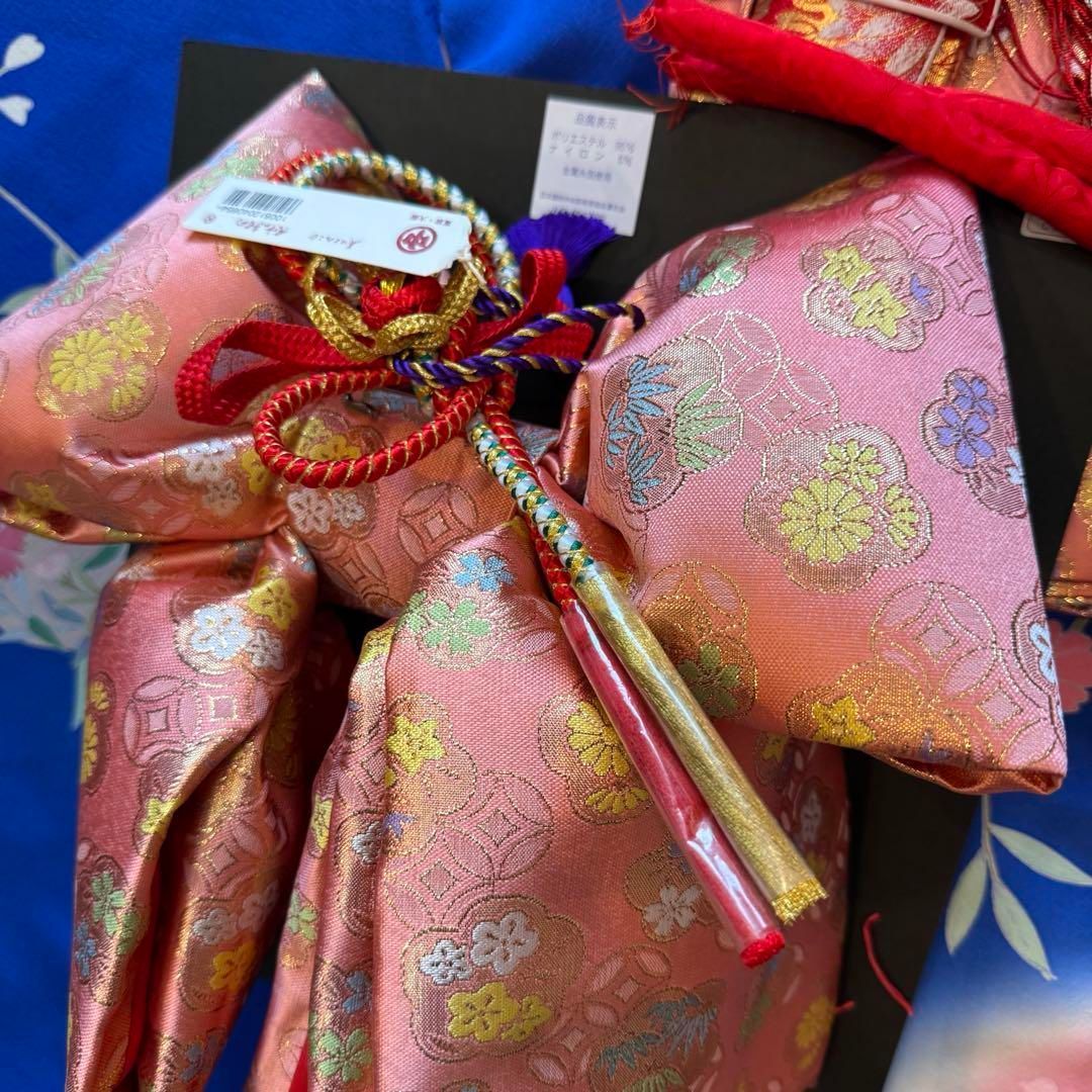 専用 J 超美品 七五三 7歳 フルセット 女の子 絹 着物 青 手書き友禅