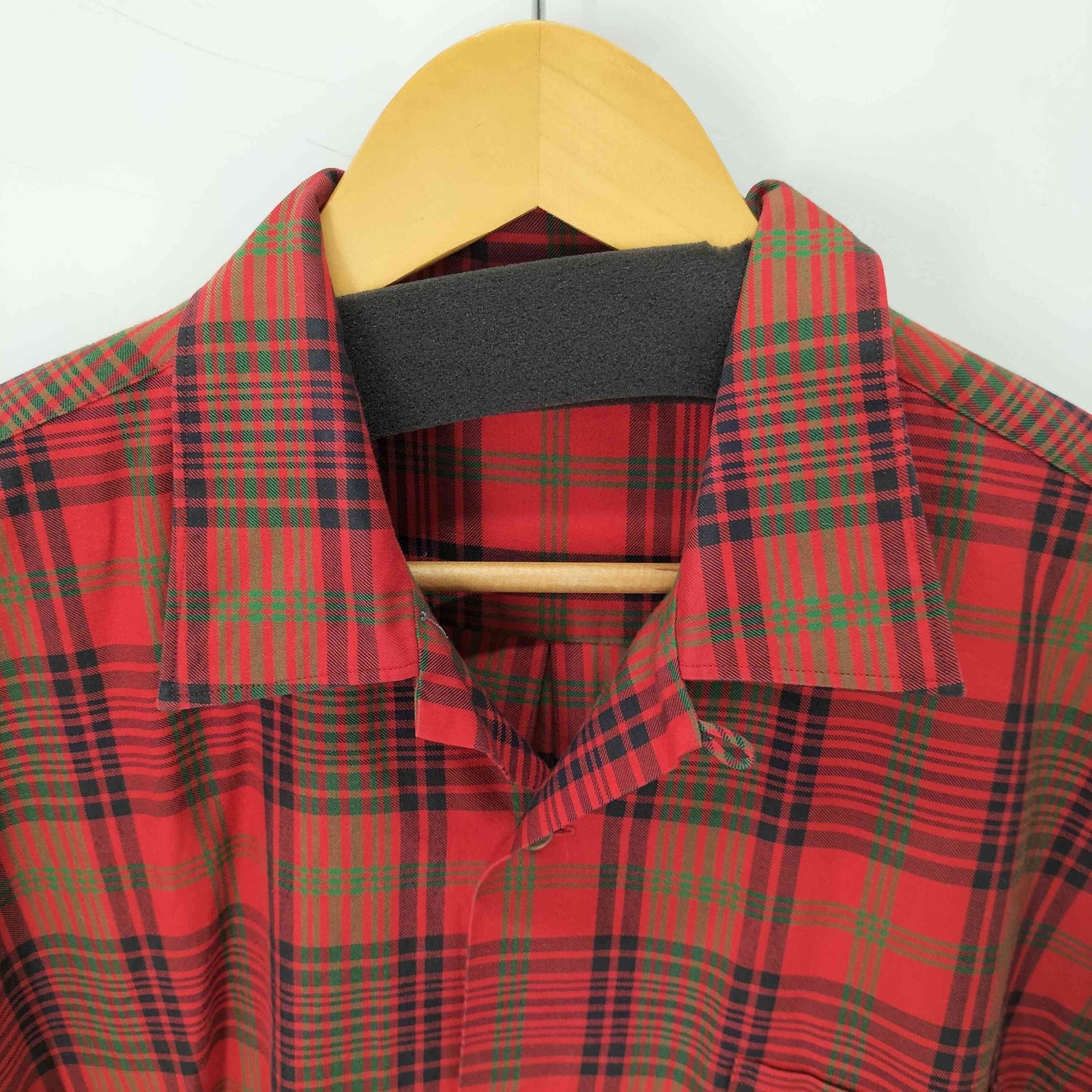 ワイズフォーメン Ys for men 04SS L/S オープンカラーチェックシャツ