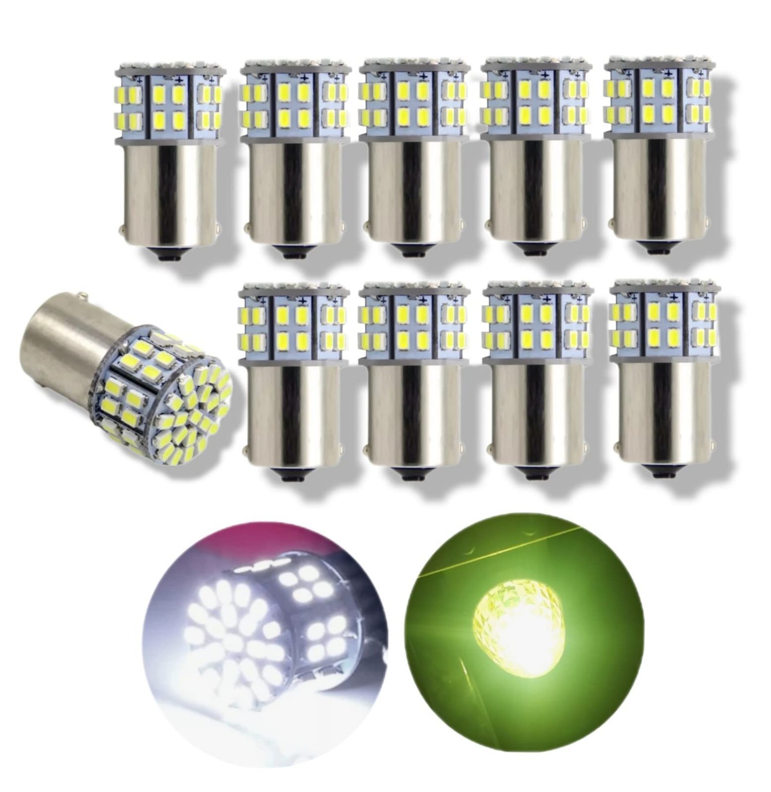 ホワイト 10個セット 24V トラック用品 S25 シングル BA15S 平行
