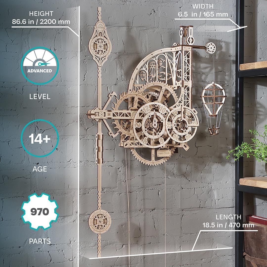 Ugears エアロクロック 70157 木製パズル 工作 模型 接着剤工具不要 大人 子供 WWW_STEELWINDOWSANDDOORS_COM