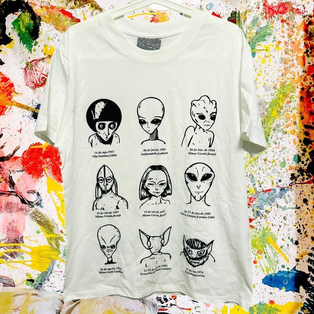 Alien Avant-Garde Reprint T Shirt Short Sleeve Mens Brand New Individuality Brand New Unused Retro Personality Wacky Emo Band T Cut Sort Aggressive Avant-Garde Vintage Reprint Vintage Clothing Male Clothing Tops Stylish High Design