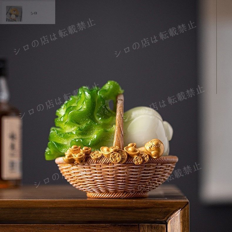 白菜 はくさい 置物 伝統 工芸品 富飾り 樹脂製 幸運 長寿 縁起物 魔