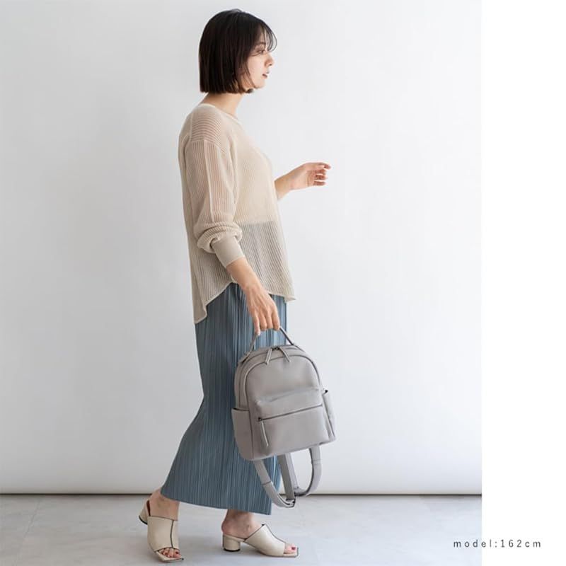 [VITAFELICE] ヴィータフェリーチェ 9ポケット ミニリュック レディース inb-10030p (ライトグレー) 0