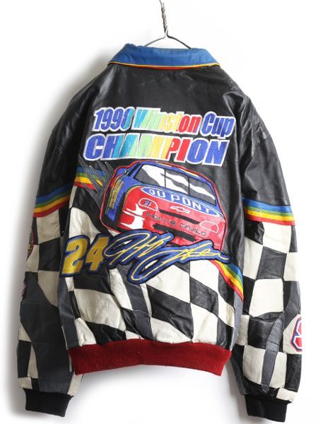 JH DESIGNジェフハミルトン　レーシングジャケット　レザー　本革 90s ジェフハミルトン 本革レザー レーシング ジャケット JH DESIGN