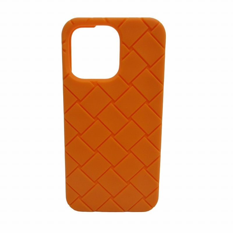 ボッテガヴェネタ BOTTEGA VENETA 美品 iphone 13pro用 スマートフォンケース イントレチャート シリコン オレンジ 1022