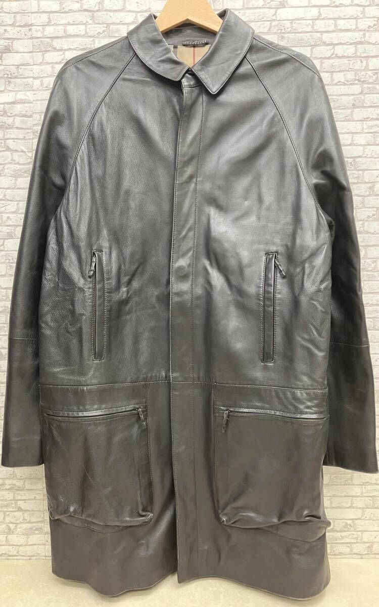 BURBERRY バーバリー レザージャケット サイズ46 ブラック 本革 スナップ