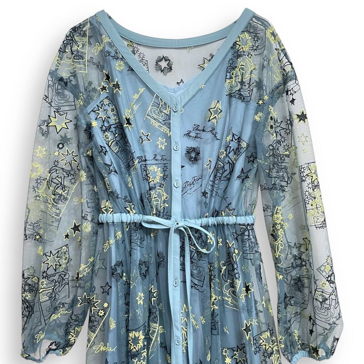 GRACE CONTINENTAL グレースコンチネンタル スターチュール 刺繍 ワンピース 36