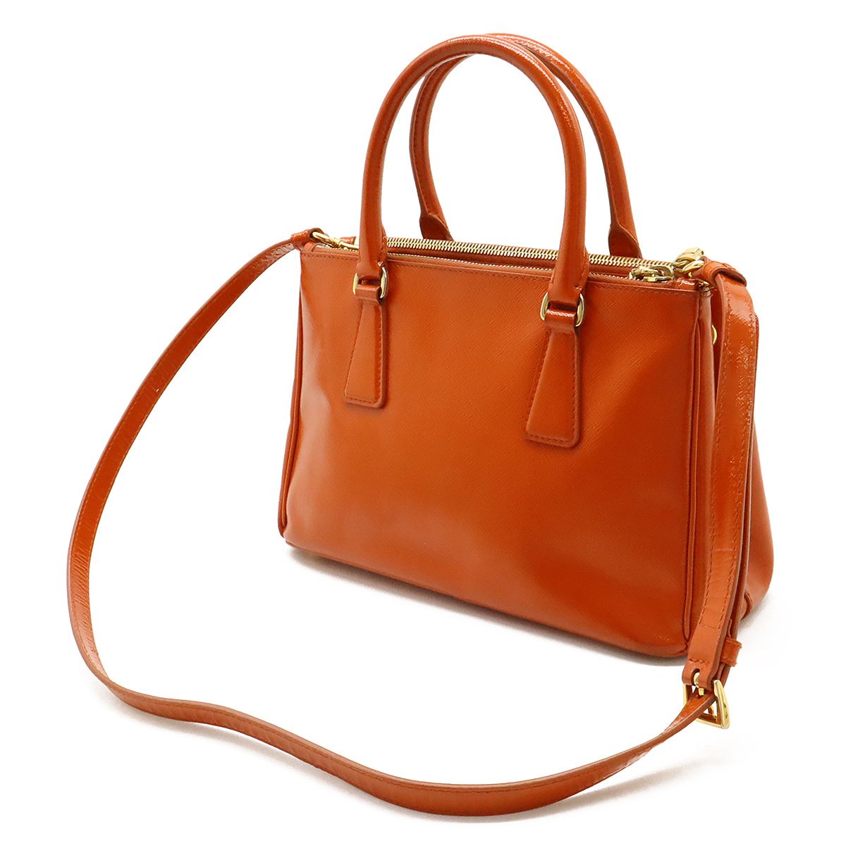 PRADA　プラダ　ガレリア　フラワー　ハンドバッグ　オレンジ オレンジ プラダ ガレリア オーストリッチ ミディアムバッグ | PRADA