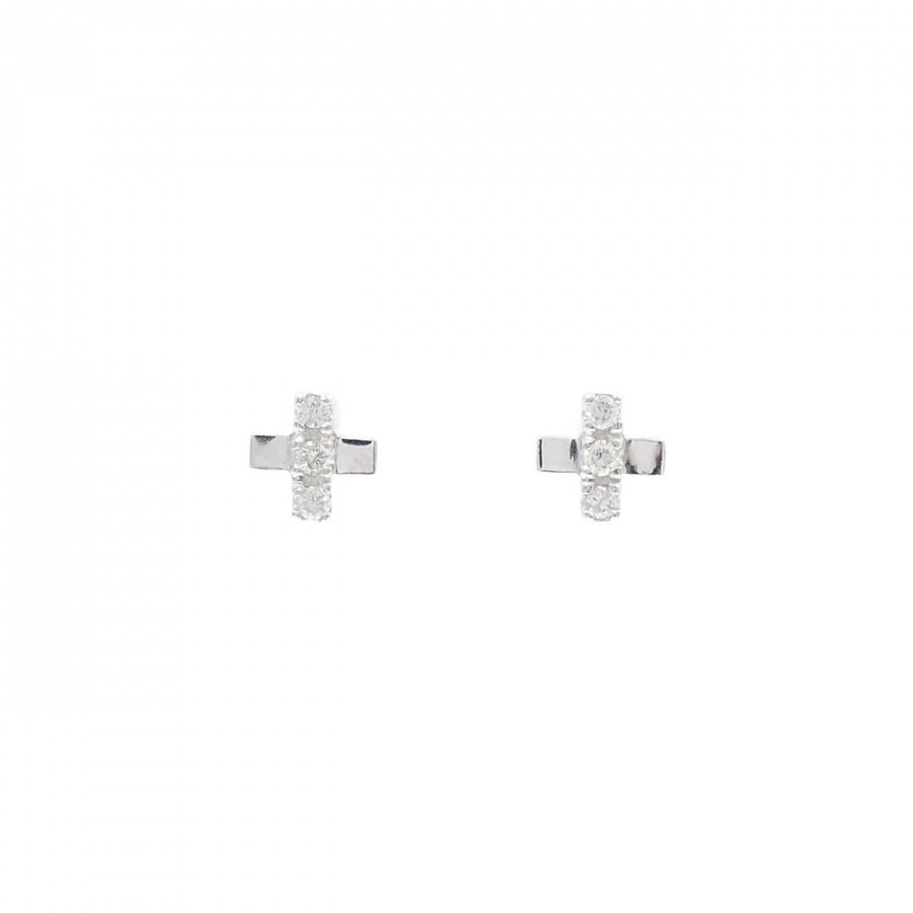 K18WG ダイヤモンド ピアス 0.12CT