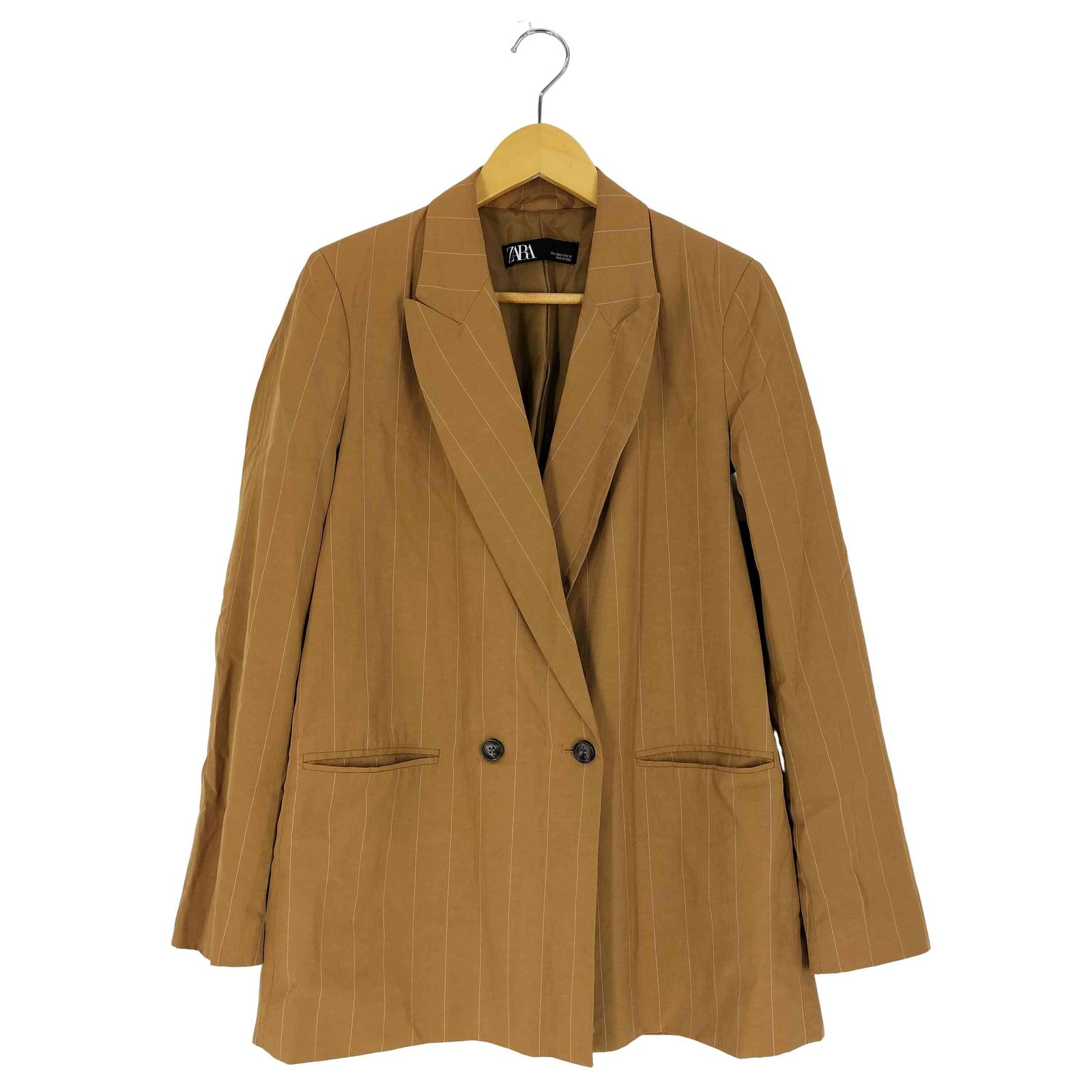ザラ ZARA ストライプ ダブルブレスト テーラードジャケット