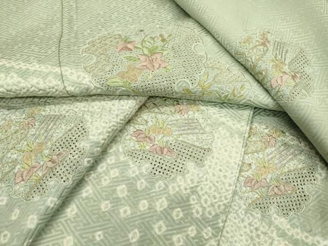 はらぺこあおむし様［3417］訪問着 中国三大刺繍 汕頭刺繍 スワトウ正絹着物袷 平和屋着物▽中国三大刺繍 スワトウ刺繍 汕頭刺繍 総刺繍 訪問着