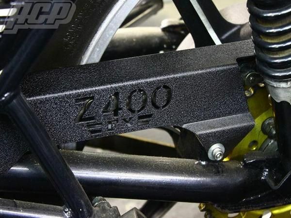 Z400FX ロゴイリ チヂミ塗装 チェーンケース 黒-通販 価格