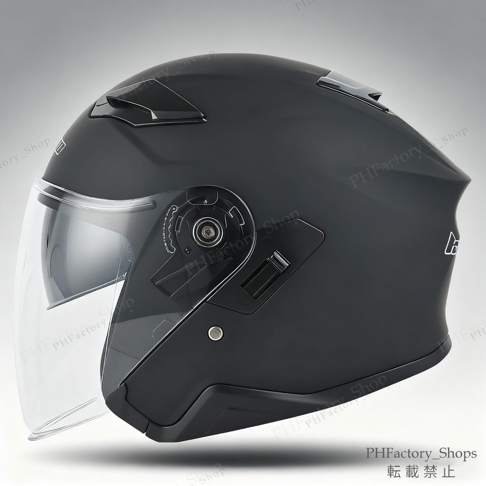 ジェットヘルメット 3|4型 ヘルメット オープンヘルメット ハーフヘルメット バイクヘルメット デュアルバイザーヘルメット DOT承認 耐久性 安全性 通気性 ユニセックス マットブラック A198
