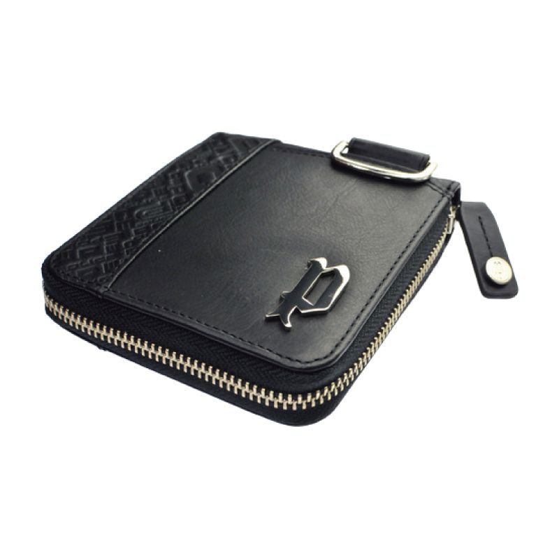 メーカー POLICE ポリス 二つ折り財布 ラウンドファスナー ヌメ革 ブラック PA-56102-10 メンズ ブランド財布