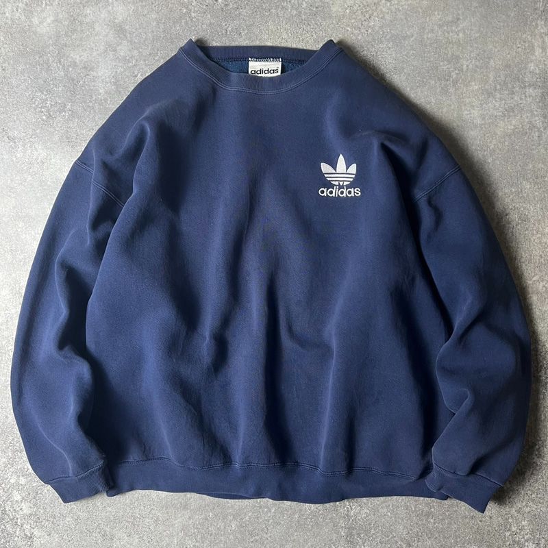 90s made in usa adidas トレフォイル ロゴ刺繍 スウェット 90s USA製 adidas トレフォイル ロゴ 刺繍 スウェット トレーナー XL