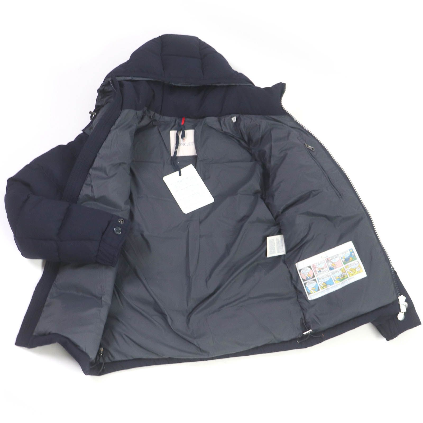 美品 国内正規品 モンクレール ウール×ダウン/ カーキ×ネイビー サイズM QR認証タグ付 送料込（管理番号JB12） 極美品 M モンクレール モンジュネーブル ウール100 ダウン ジャケット