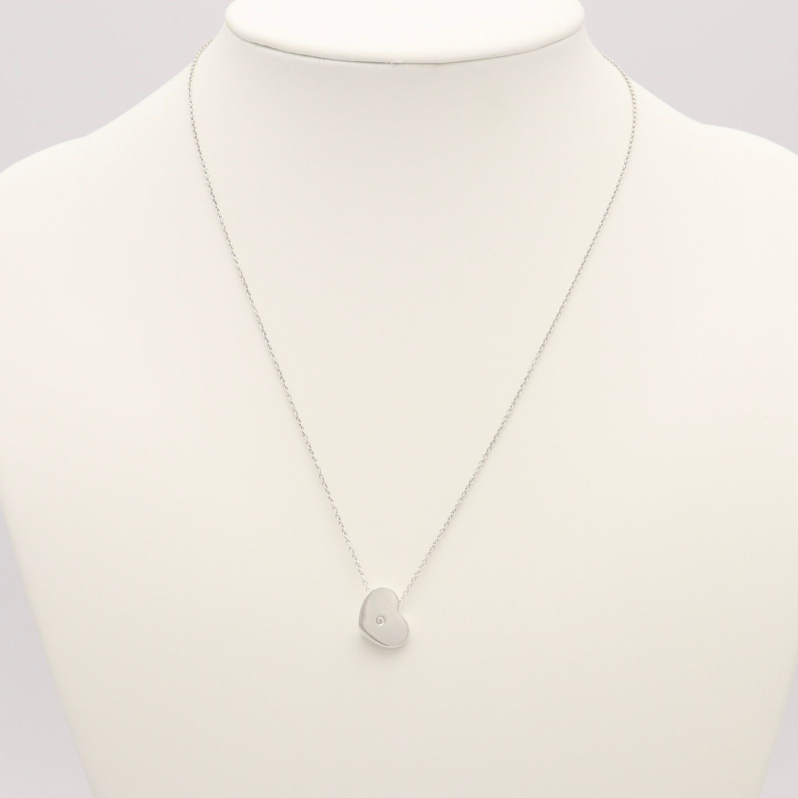 美品】ティファニー TIFFANY&Co. モダン ハート 1P ダイヤ ネックレス 