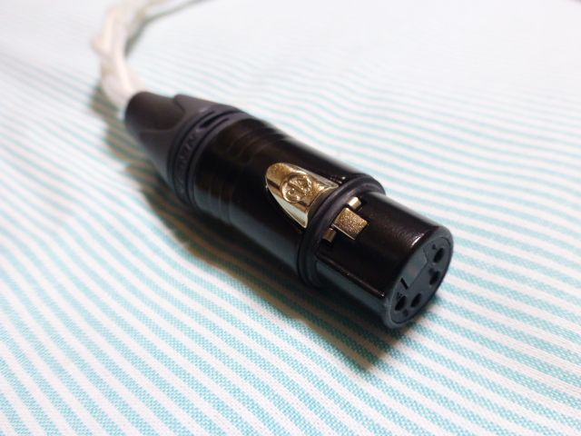 XLR コネクタ 4ピン メス - 4.4mm5 変換ケーブル 20cm ALO SXC Cryo 18awg 改造品 FT-7445 R FURUTECH ロジウムメッキ