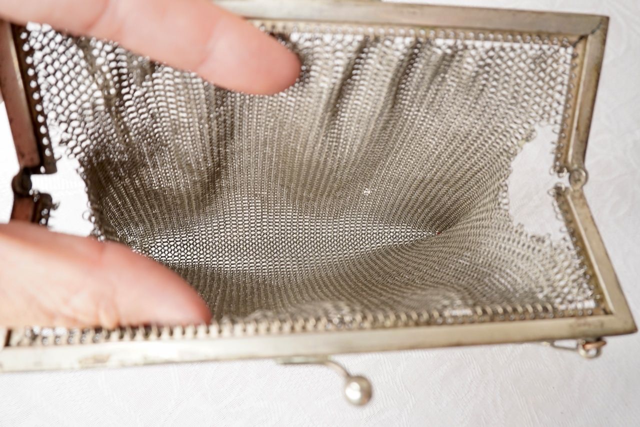 フランス アンティーク シルバー メッシュバッグ 1930年頃 フランス アンティーク シルバー メッシュバッグ 1930年頃