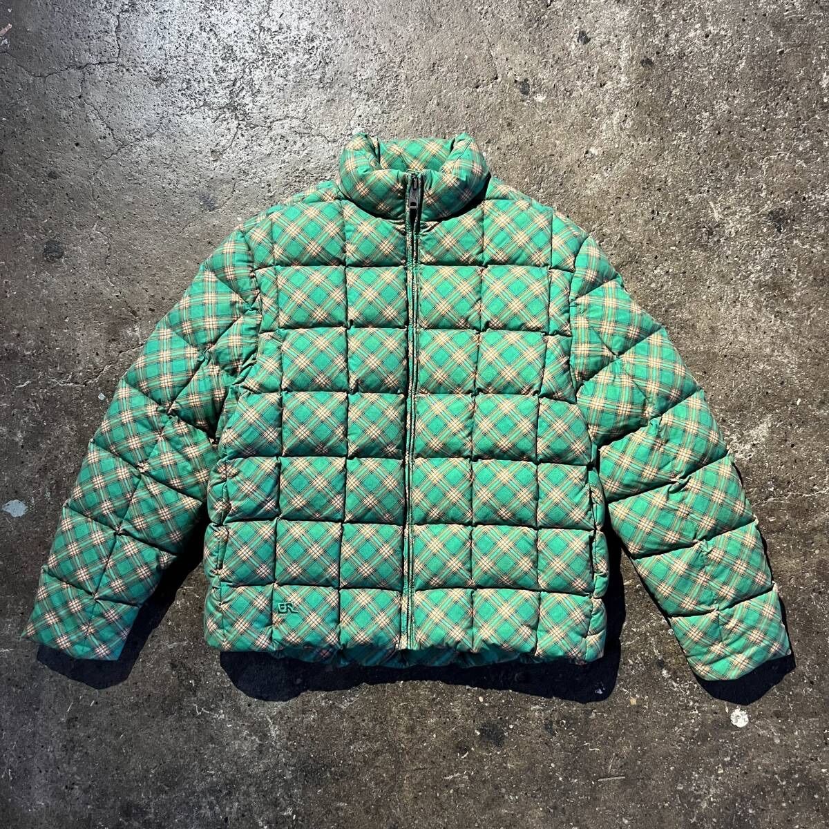 ERL / QUILTED PUFFER/ダウンジャケット/XL/コットン/グリーン ERL Quilted Puffer Jacket イーアールエル キルティング パファー