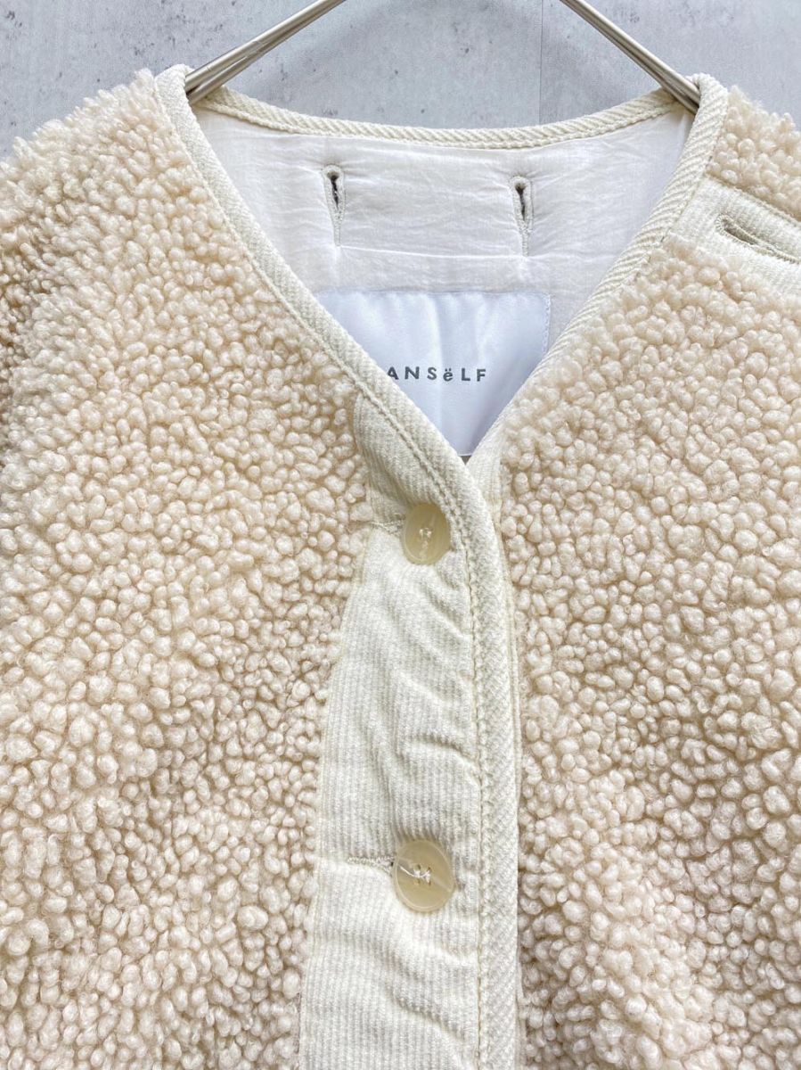 SANSeLF サンセルフ ボア ブルゾン ジャケット アイボリー ◆ ◎レディース