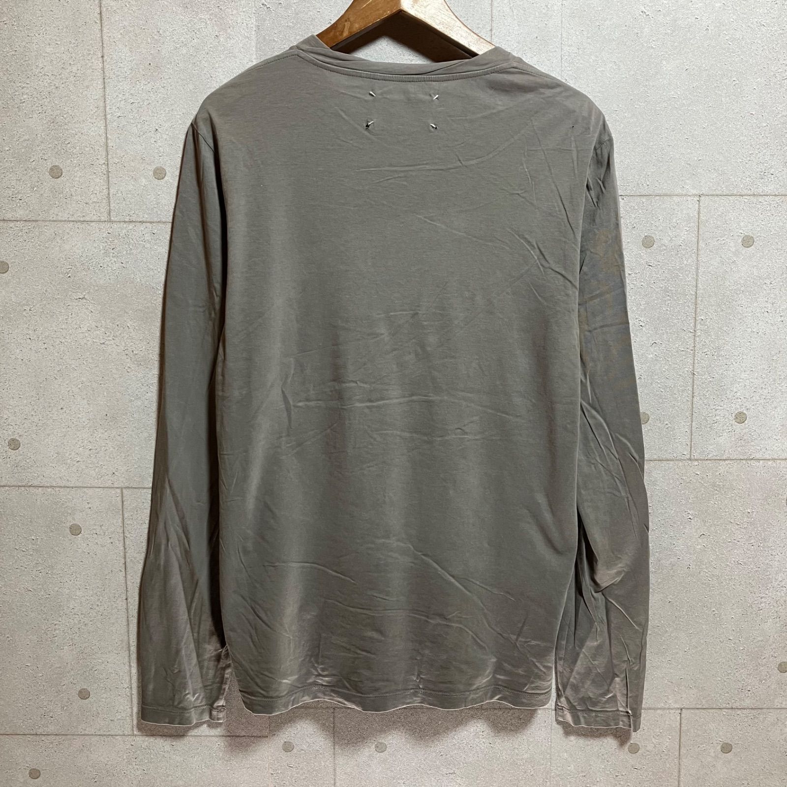 Maison Martin Margiela マルタンマルジェラ カットソー 長袖 無地 トップス ロンT グレー メンズ ロングスリーブ Tシャツ SG166-15