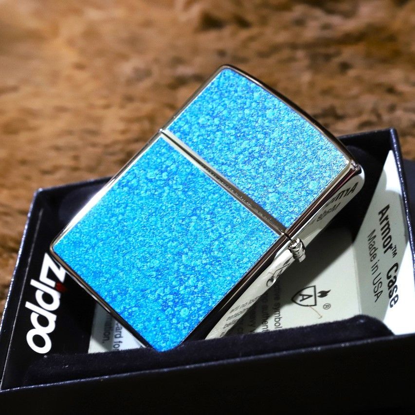 Armor ZIPPO】さわやかカラー ロゴマーク 2面 ブルー 青 アーマー 