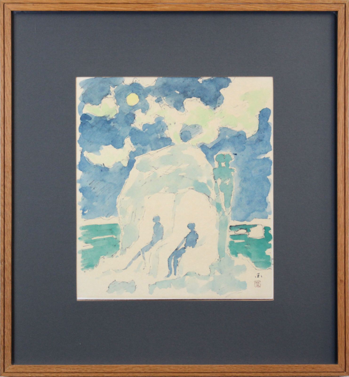 国松 登『氷人』水彩画【真作保証】 絵画 商品の説明油彩画とは
