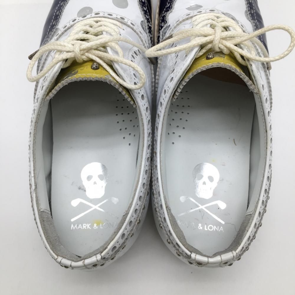 ☆特価☆マークアンドロナ ゴルフシューズ 白×ネイビー 本革