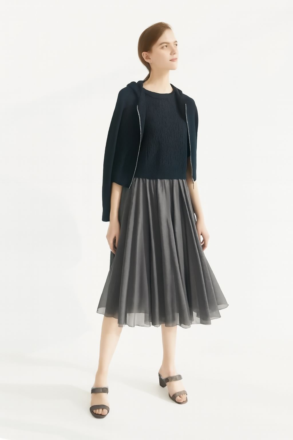 未使用級FOXEY/フォクシー 41890 パーカー 麻 リネンリュクス ニット