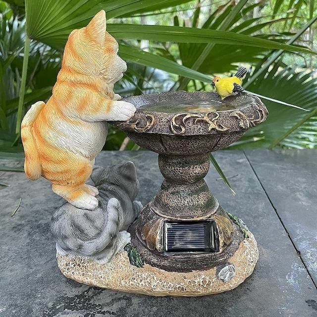 ❤️猫好き必見❤️ ソーラーライト アンティーク ガーデニング 金魚 小鳥 防水