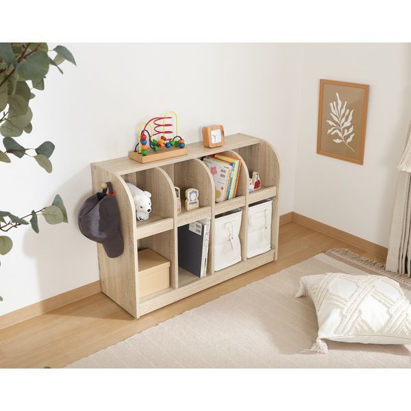 ダブルスライドラック オークブラウン 組立品【代引不可】 Amazon.co