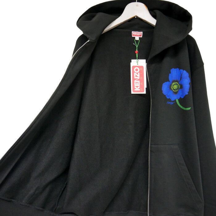 KENZO by NIGO ケンゾー ニゴー 国内正規 22AW SEASONAL GRAPHIC CLASSIC ZIP HOODIE POPPY  ポピージップパーカー フーディー FC65SW4244MF 定価68200円 BLACK ブラック 黒 XL - メルカリ