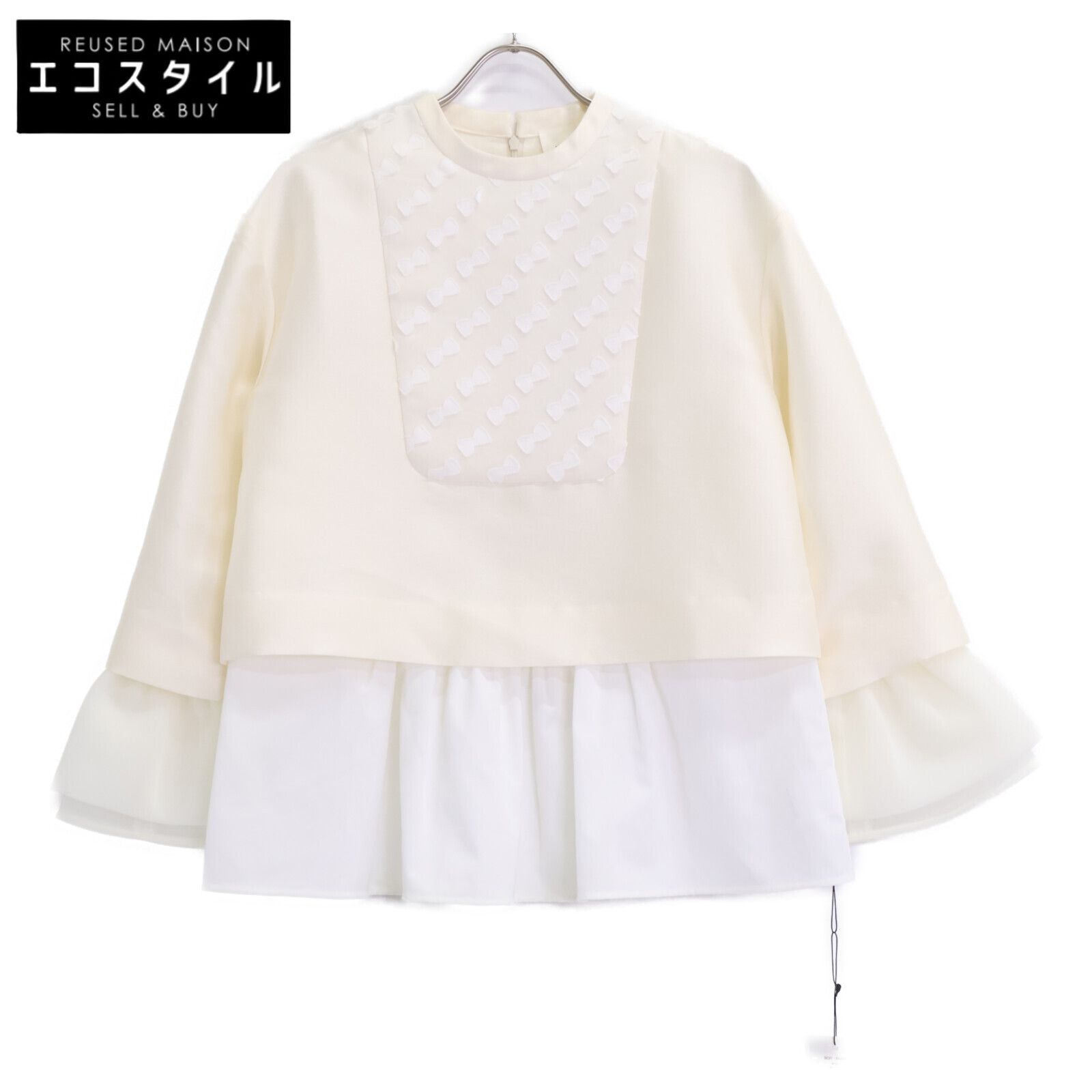 shirocon シロコン 25SS SC21-25009SP ﾎﾜｲﾄ ﾎﾟﾘｴｽﾃﾙ ｷﾞｬｻﾞｰｽﾘｰﾌﾞ ｷﾃｨﾘﾎﾞﾝﾎﾞｻﾞﾑﾌﾞﾗｳｽ 36