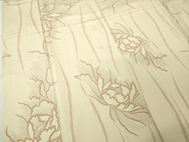 平和屋本店□極上 小紋 牡丹 薄卵色地 逸品 未使用 DZAA4450kh5 - メルカリ