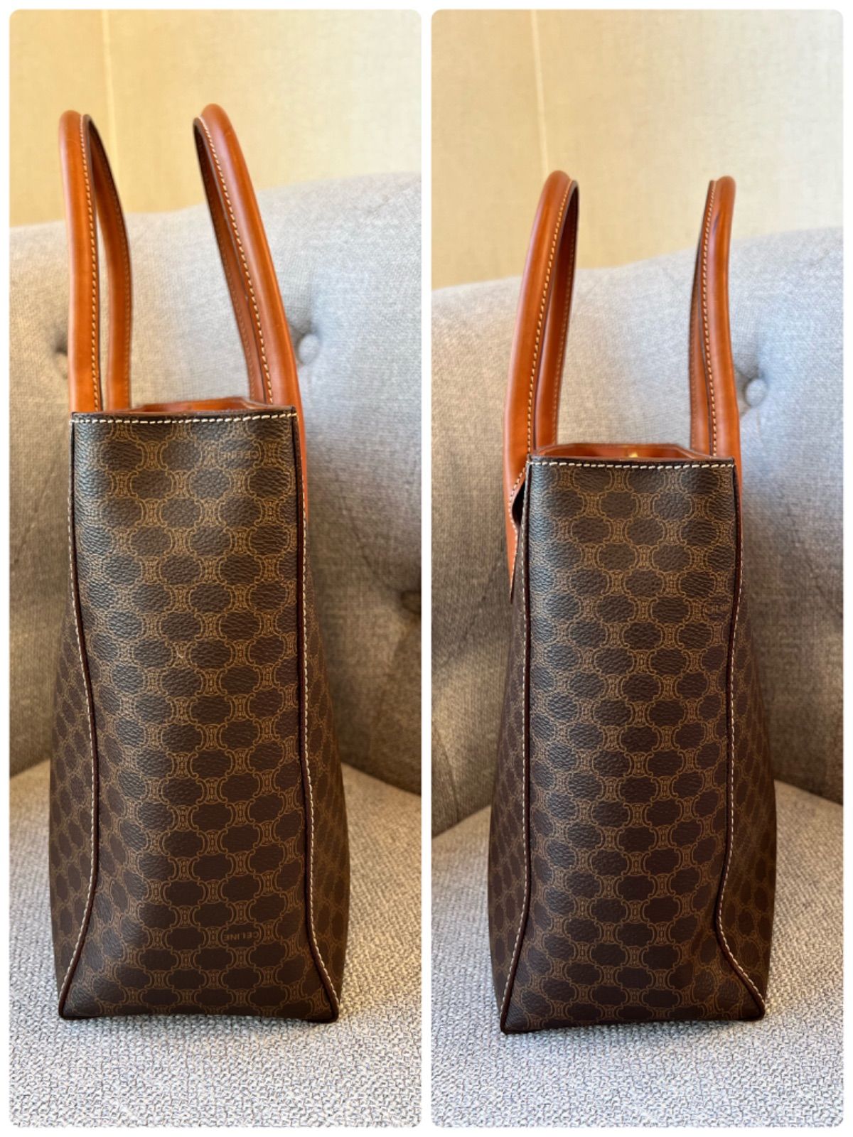 未使用級✨CELINE 総柄 トートバッグ ブラウン ゴールド金具 MC97