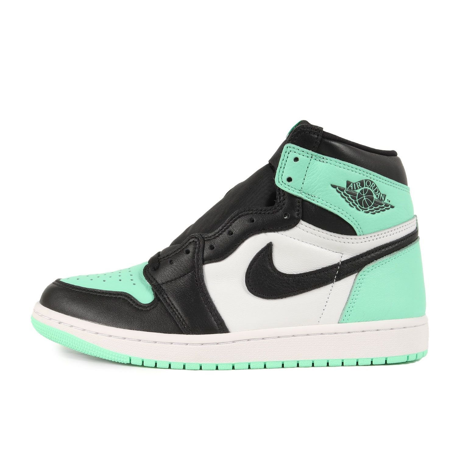 NIKE ハイカット シューズ AIR JORDAN1 ブラック/グリーン エアジョーダン 1 ハイカット ブラック/グリーン - メルカリ