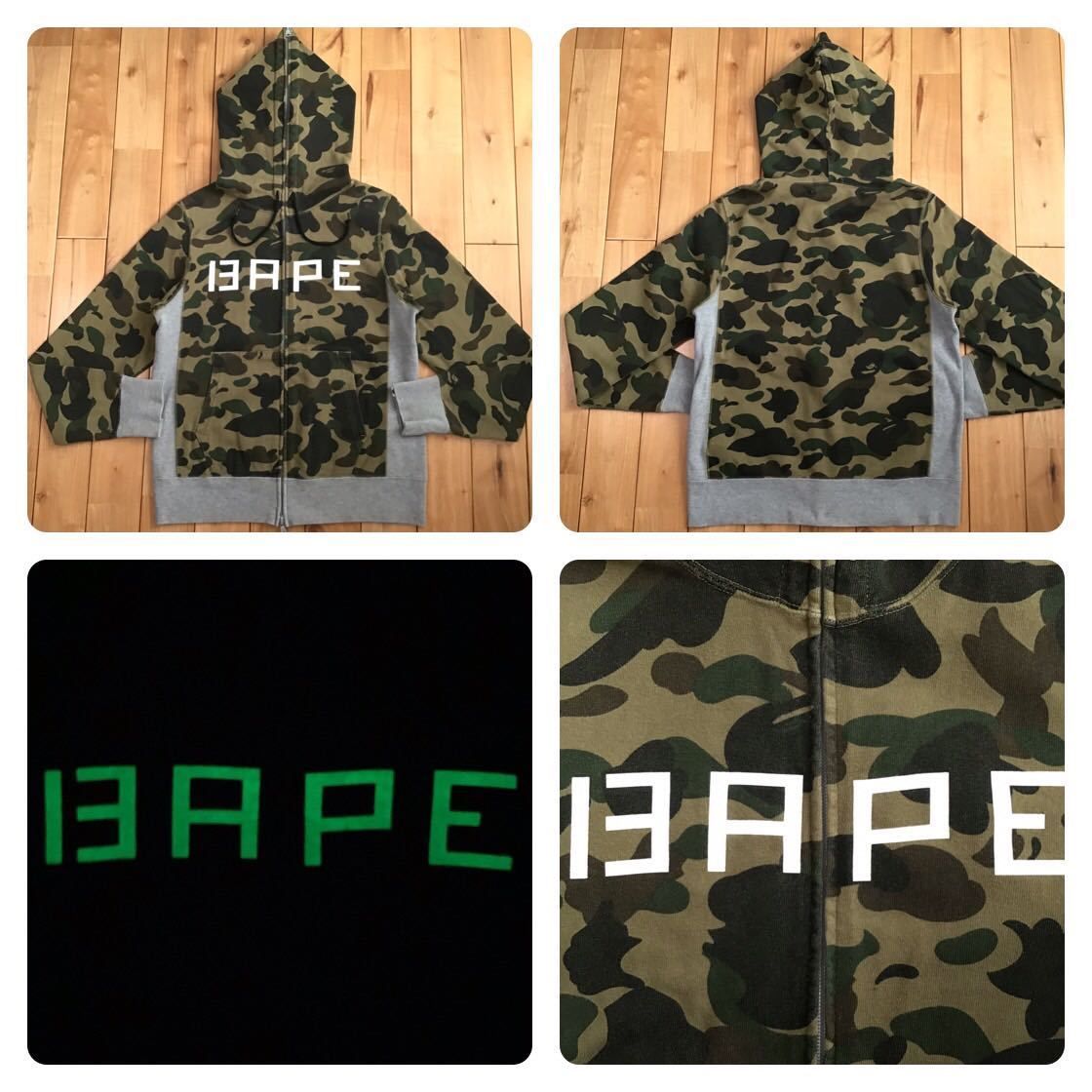 蓄光 BAPE 1st camo フルジップ パーカー a bathing ape ベイプ エイプ