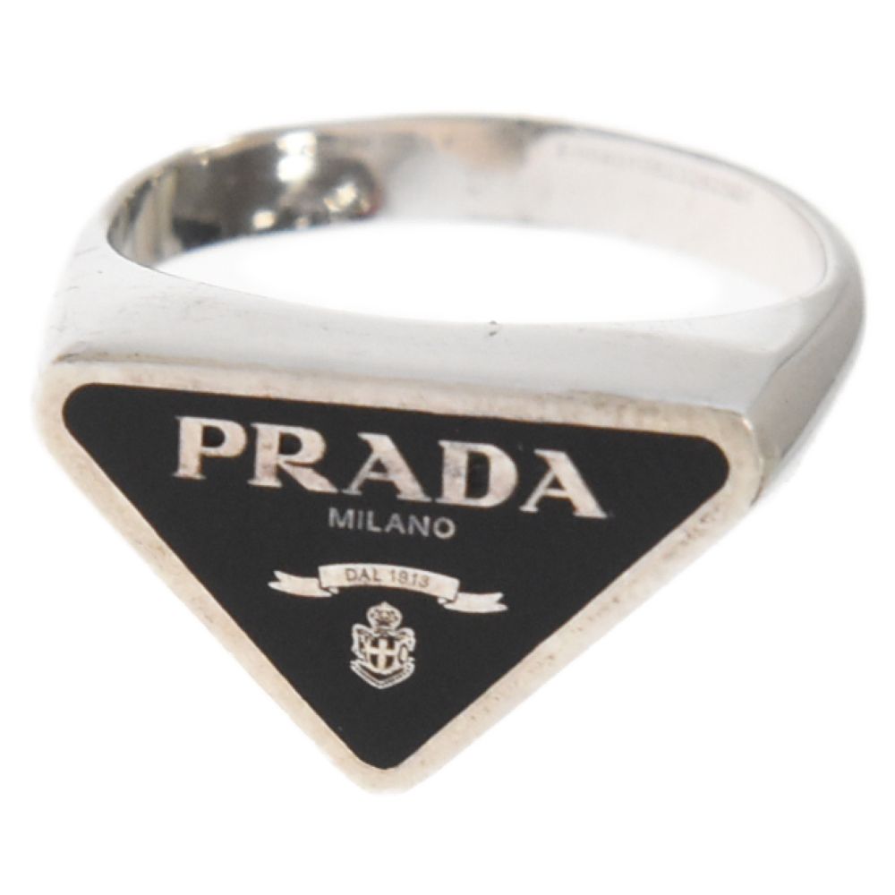 PRADA (プラダ) Symbole Ring トライアングルロゴ ブラック