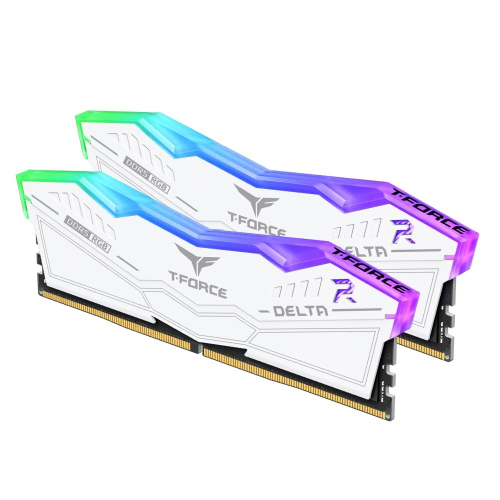Team RGB 発光型 DDR5 6000MHz PC5-48000 32GB 16GBx2枚 DELTAシリーズ White デスクトップ用メモリ XMP3.0準拠 ハイスピードタイプ 日本 無期限正規 FF4D532G6000HC38A