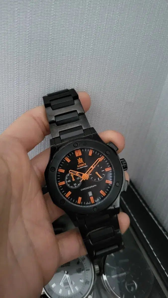 AKURTZ アカーツ ブラック クロノグラフ 時計 エーカー