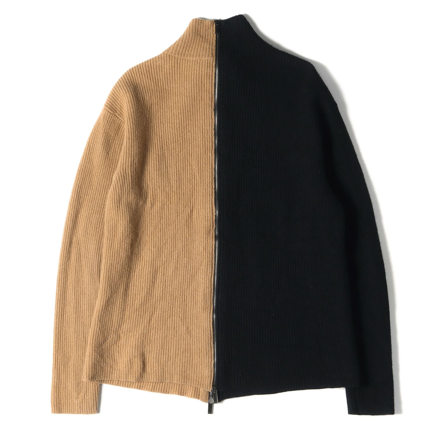 FENDI フェンディ ニット バイカラー フルジップ ニットセーター 