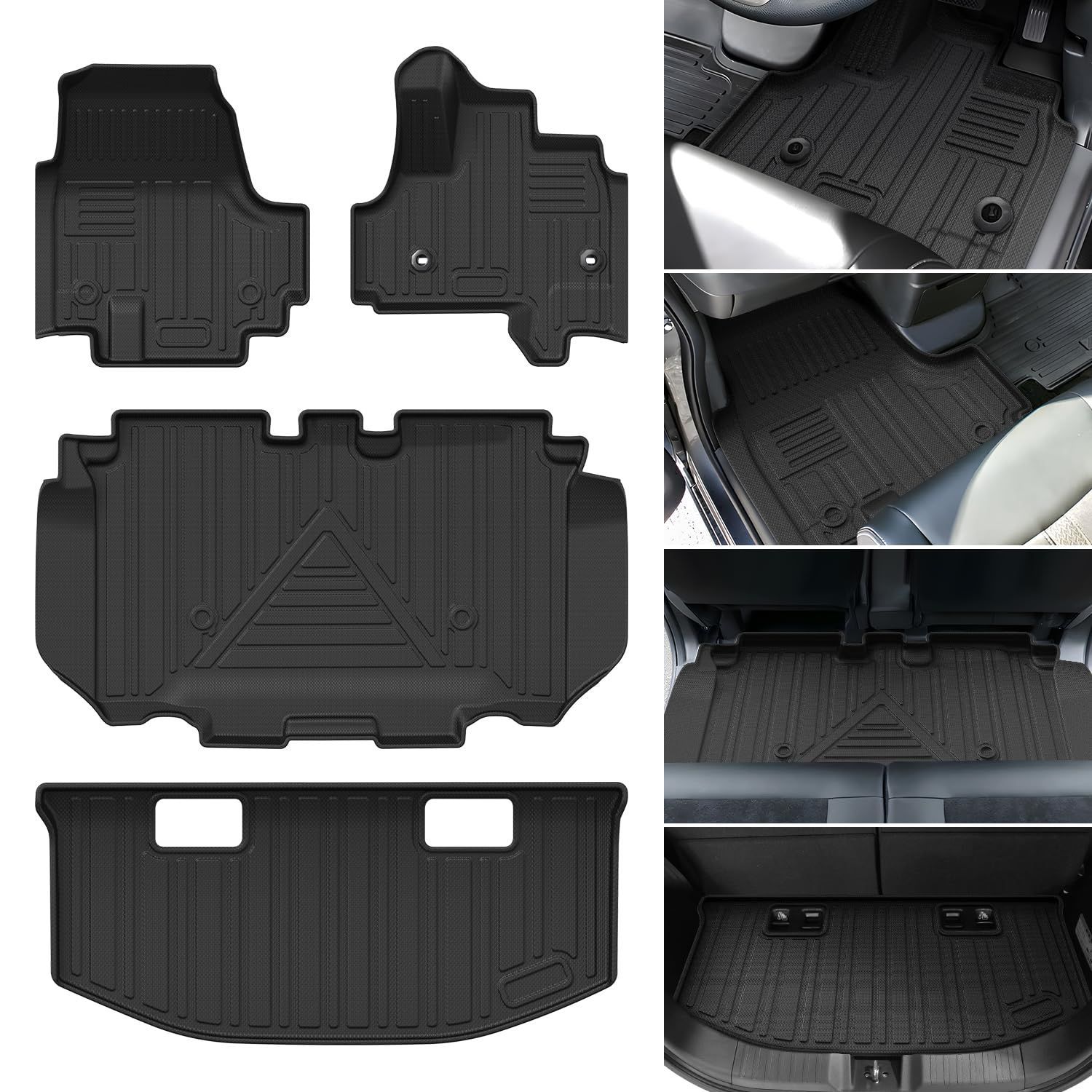 ホンダ N-BOX JF5 JF6 JOY フロアマット セカンドマット ラゲッジマット 4点セット エヌボックス JF5 トランクマット NBOX JF6 カーマット Nボックス ジョイ 3D立体マット JF5 ラゲッジトレイ JF6 TPE 防