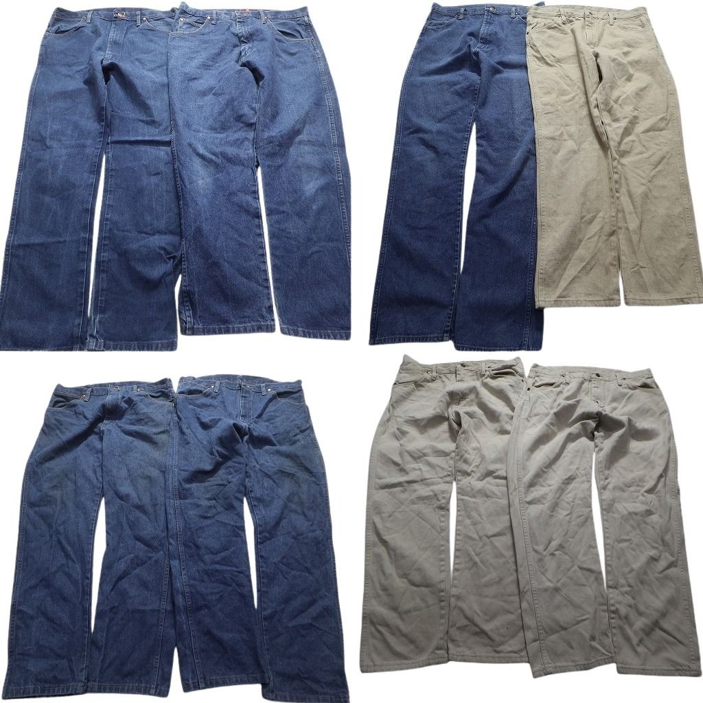 古着卸 Wrangler ラングラー デニム パンツ 8枚セット メンズ 36 |35 インディゴブルー ベージュ アメカジ 古着 NA8664