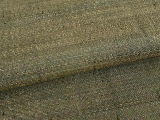 平和屋本店□極上 男性 紬 アンサンブル 長羽織 着物・海松茶色 羽織  