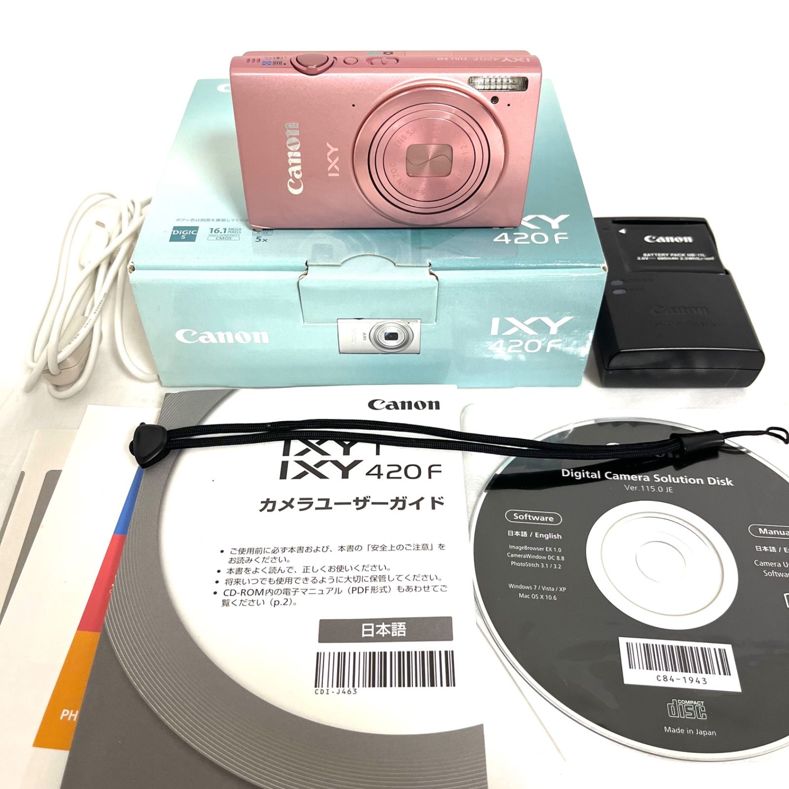 付属品多数】Canon キヤノン IXY 420F ピンク デジタルカメラ デジカメ