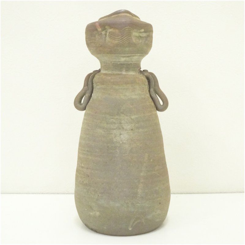 和子銘 花瓶 異型 花器 花入れ 陶器 華道具 茶道具 レア 高取焼 鬼丸碧山造 花入（共箱） 花入れ 茶道 茶道具 花瓶 花器