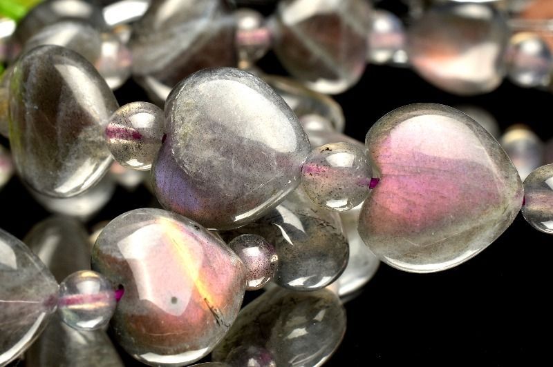 珍しい！ピンク系ブルー系の2色シラー入りラブラドライトスフィア天然石