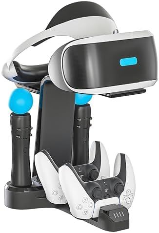 Skywin PS5スタンド プレイステーション5コンソール冷却スタンド PS5コントローラー充電器 14ディスクゲームラック プレイステーション5アクセサリーをすべて1か所に整理