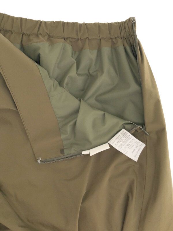 エンフォルド ストレッチタフタサイドタックスカート カーキ